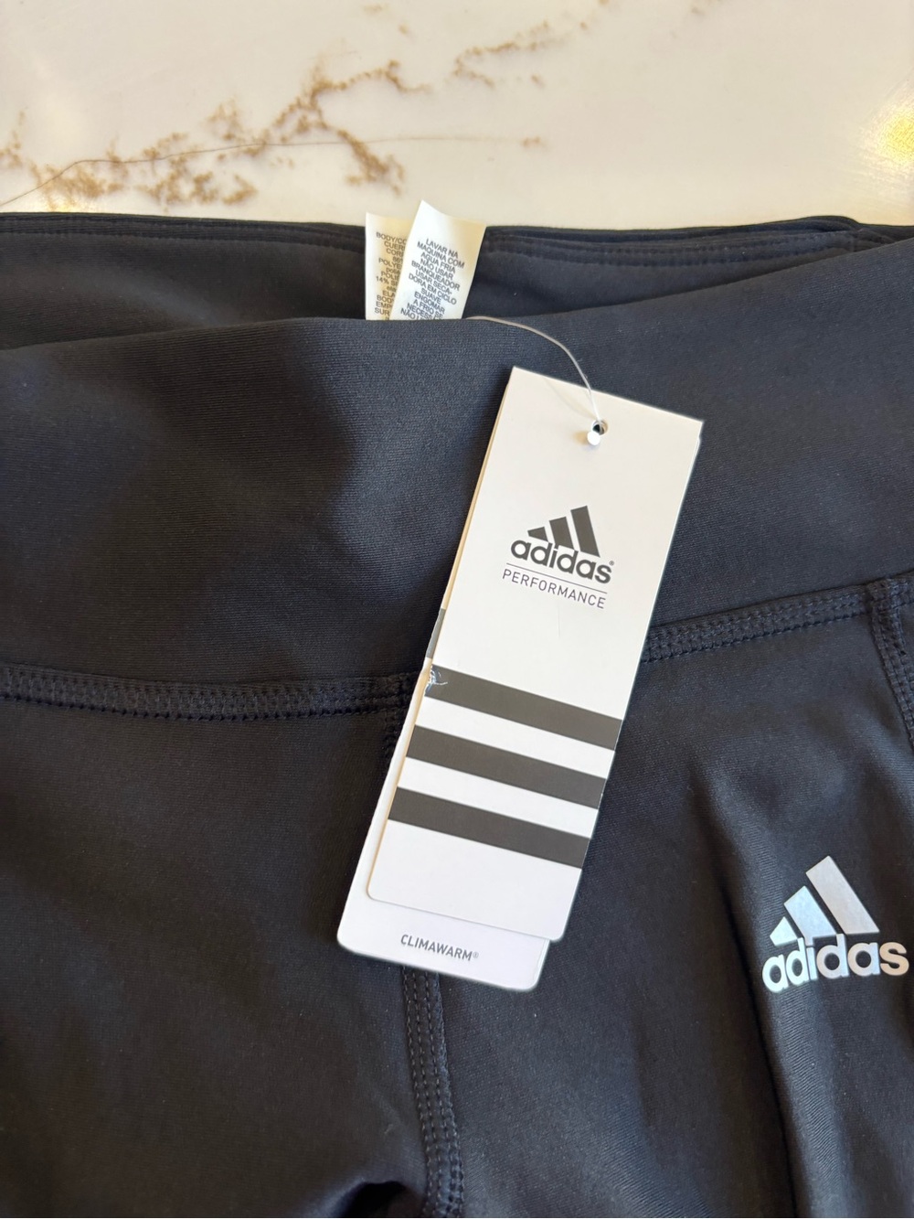 adidas Black Leggings with uBurgundy Side Panels NWT - Picture 4 of 4